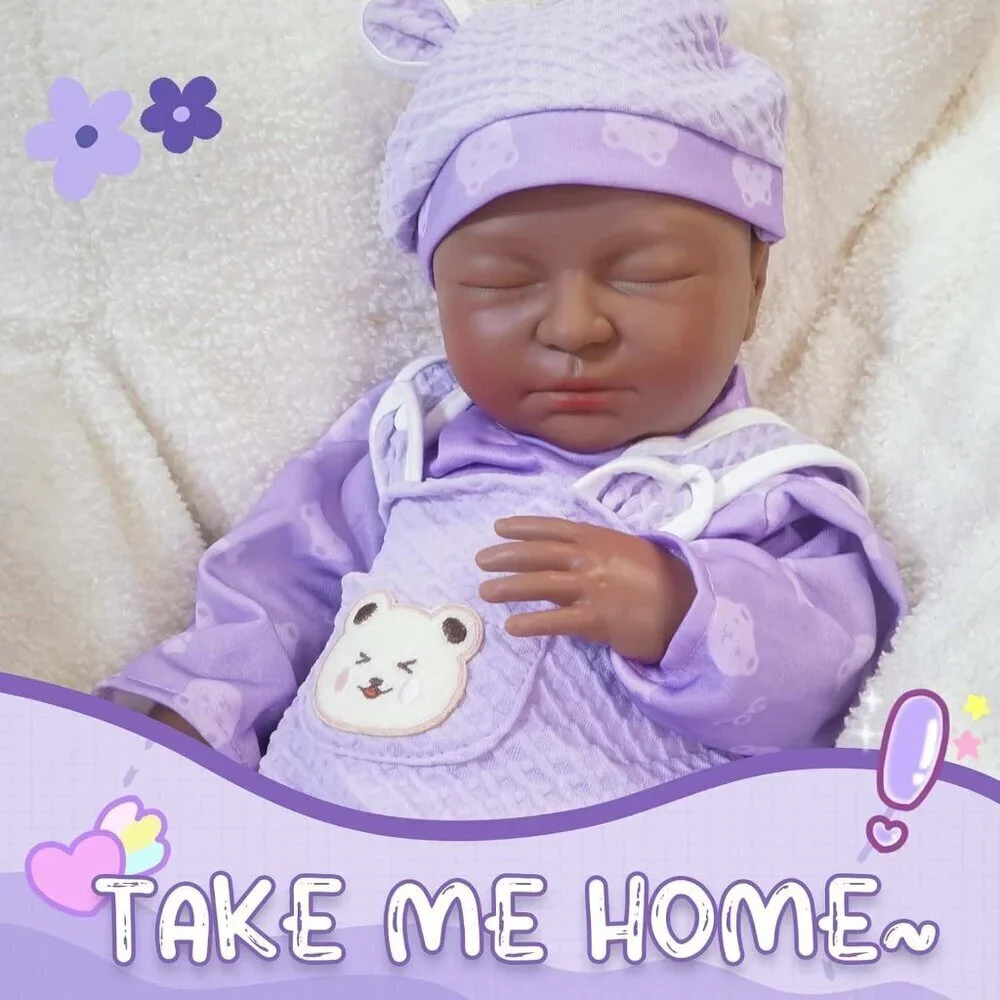 20in Full Silicone Reborn  Angela-brown Baby Girl Dolls Lifelike 8.61LB Weight